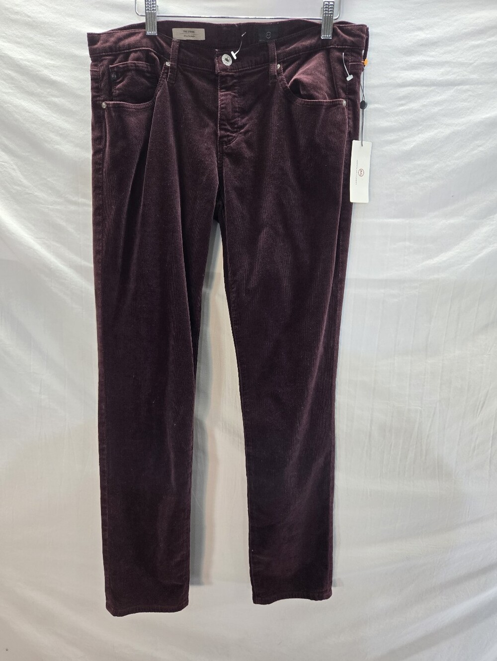 AG Adriano Goldschmied Women's 31 The Stevie Slim Straight Corduroy Pants New